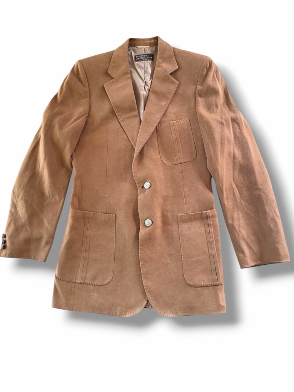 Vintage LANVIN Paris Feathersuede Blazer Jacket Sportscoat Camel Size Medium